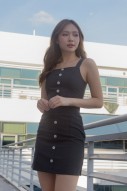 Kiko Button Skirt in Black