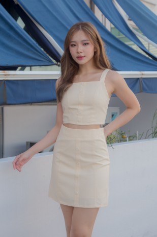 Kiko Button Skirt in Cream
