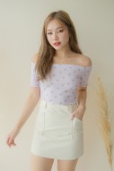 Airin Floral Off Shoulder Top in Lilac