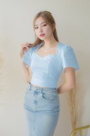 Kaia Sweetheart Top in Blue