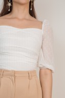 RESTOCK: Limira Ruched Top in White