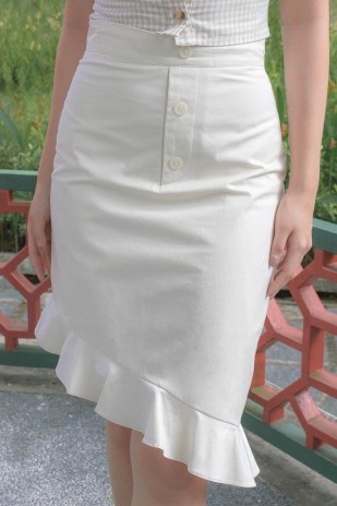 Daria Asymmetrical Skirt in Cream