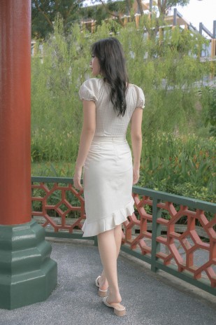Daria Asymmetrical Skirt in Cream
