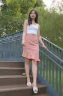 Daria Asymmetrical Skirt in Rose