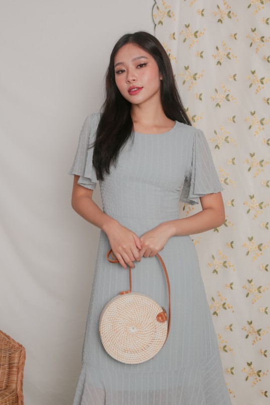 Luxe Duo Lace Cheongsam in Powder Blue