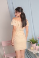 Nayla Tie Front Bustier Dress in Cream