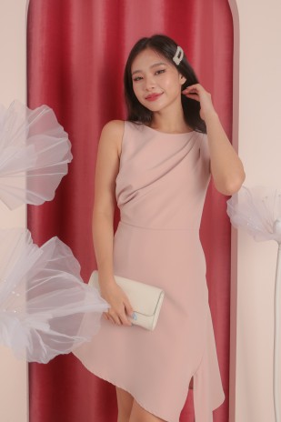 Claudine Asymmetrical Dress in Pink