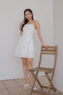 Imara Printed Pleat Dress in White