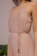 Solene Pleated Jumpsuit in Blush