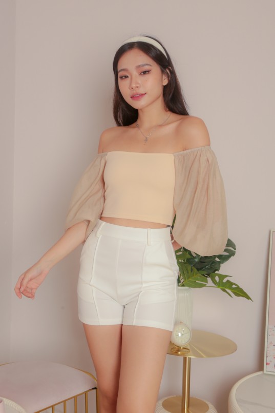 Tan puff sleeve discount top