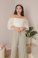 Quinley Puff Sleeve Blouse in White