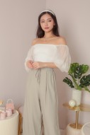 Quinley Puff Sleeve Blouse in White