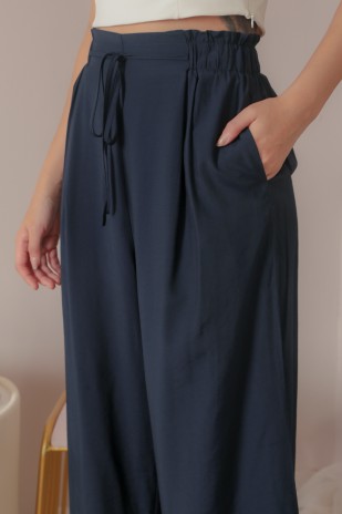 Elana Drawstring Pants in Navy