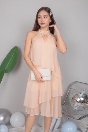 Irena Sequin Dress in Peach