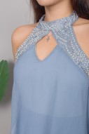 Irena Sequin Dress in Blue