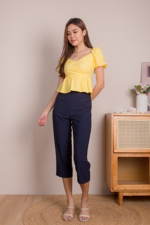 Christal Eyelet Blouse in Yellow