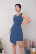 Cassis Overlay Ring Dress in Blue