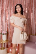 Zolyn Knot Front Dress in Sand