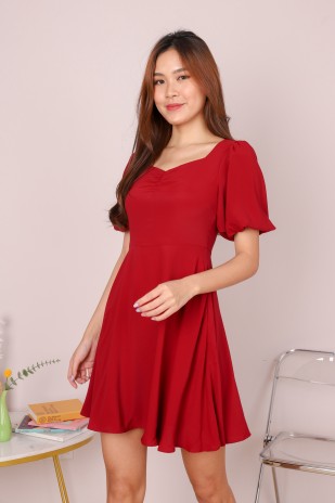 Jenith Sweetheart Dress in Red