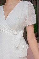 Ardyn Swiss Dot Wrap Dress in White