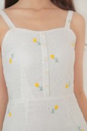 RESTOCK: Jeana Embroidered Dress in Yellow