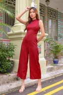 Xue Cheongsam Jumpsuit in Red
