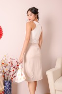 Nizon Ruched Drawstring Skirt in Champagne