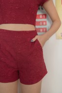 RESTOCK: Yi Emboss Shorts in Red