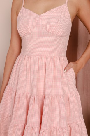 Leilani Gingham Dress in Pink