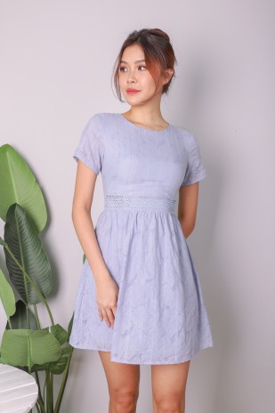 Cortia Textured A-line Dress in Periwinkle
