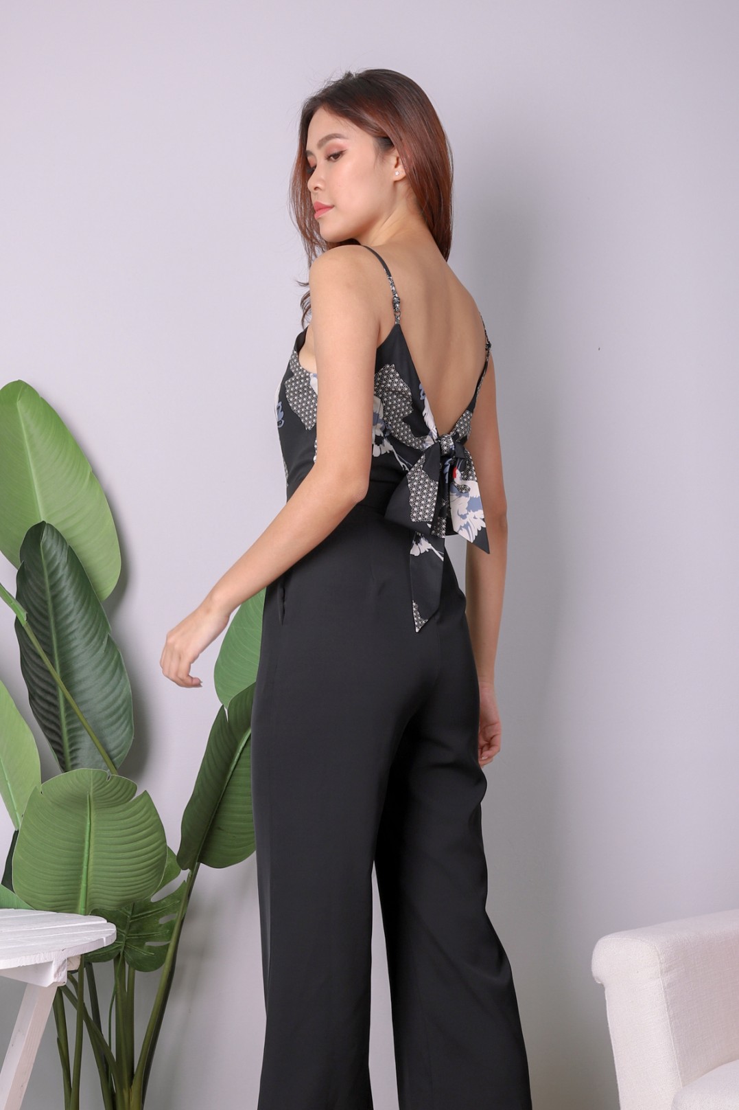 black tie back jumpsuit