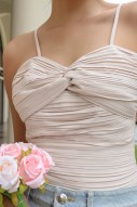 Maryn Pleated Bustier Top in Champagne