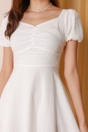 Euna Swiss Dot Dress in White