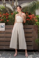 Maude Pleated Flare Pants in Latte