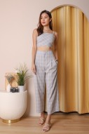 Naimi Checkered Crop Top in Blue
