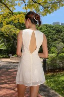 Pelma Textured Cut Out Dress in Cream