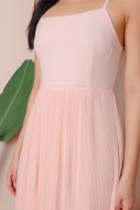 Imani Pleated Cami Dress in Pink