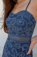 RESTOCK: Zia Sweetheart Lace Dress in Blue