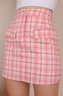 Lysha Plaid Skirt in Pink