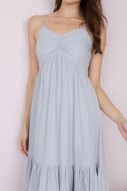 Rosaline Ruched Dress in Blue