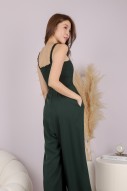 Taleah Smock Jumpsuit in Forest