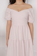 Brienna Tiered Babydoll Dress in Pink