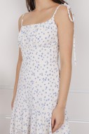 Steffi Ruched Floral Romper in White