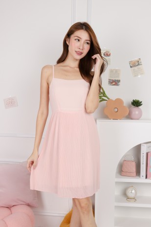 Imani Pleated Cami Dress in Pink
