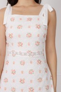 Beverlyn Textured Floral Dress in Rose