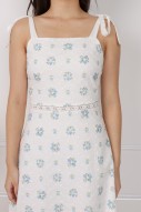 Beverlyn Textured Floral Dress in Blue