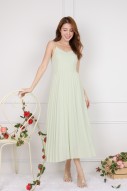 Gabrielle Pleated Cami Maxi in Spring Green