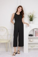 Annika Button Up Jumpsuit in Black