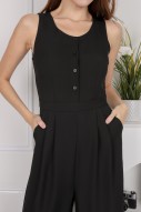 Annika Button Up Jumpsuit in Black