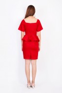 Khine Peplum Dress in Red (MY)